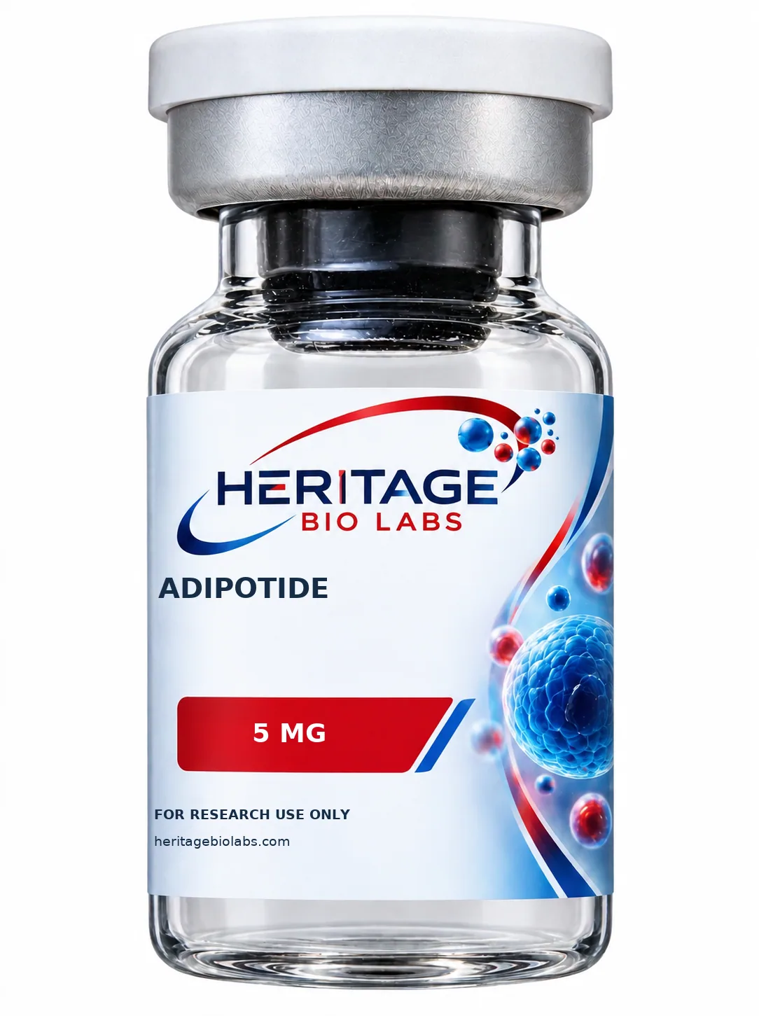 Front bottle artwork: Heritage Bio Labs Adipotide — 5 mg